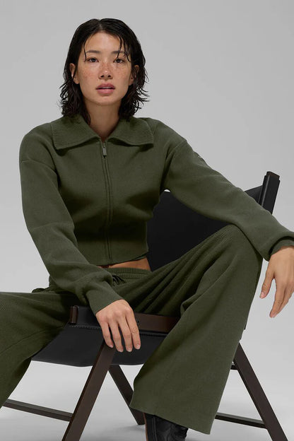 Veste Courte Zippée Scholar Knit