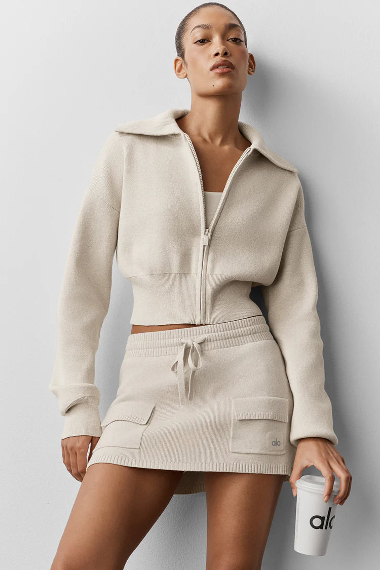 Veste Courte Zippée Scholar Knit