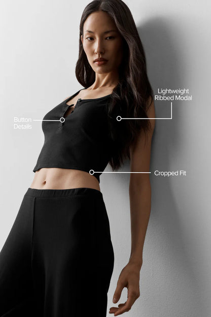 Débardeur Modal Côtelé Henley