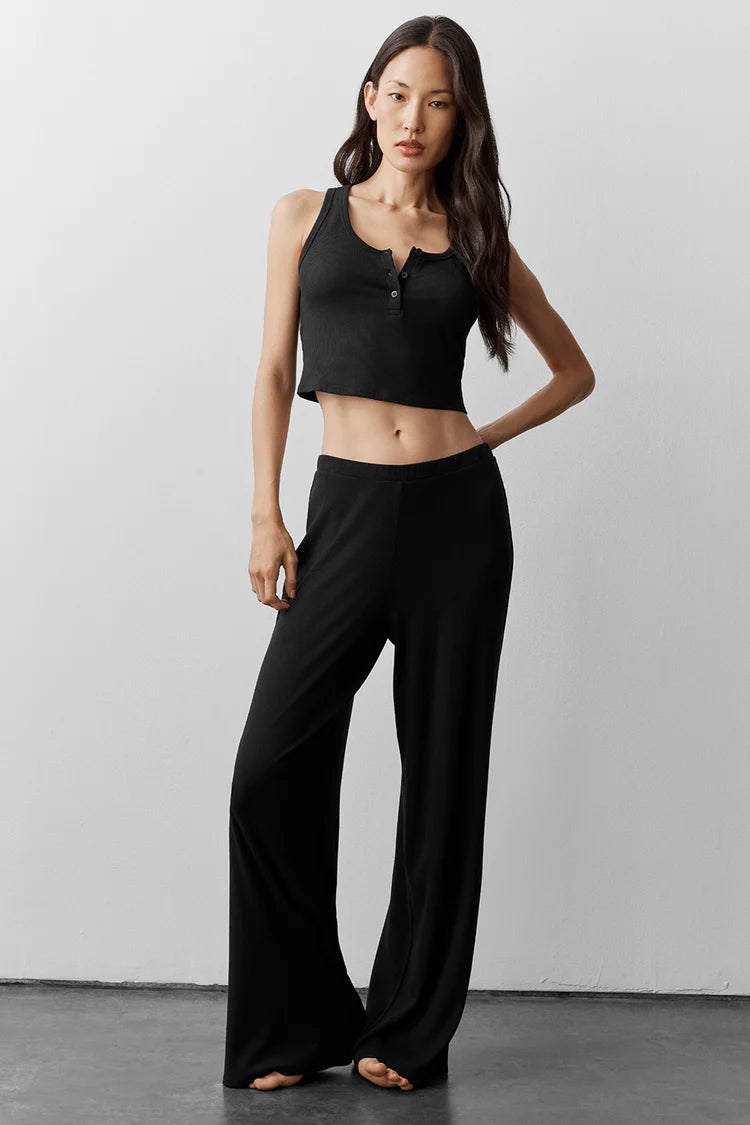 Débardeur Modal Côtelé Henley